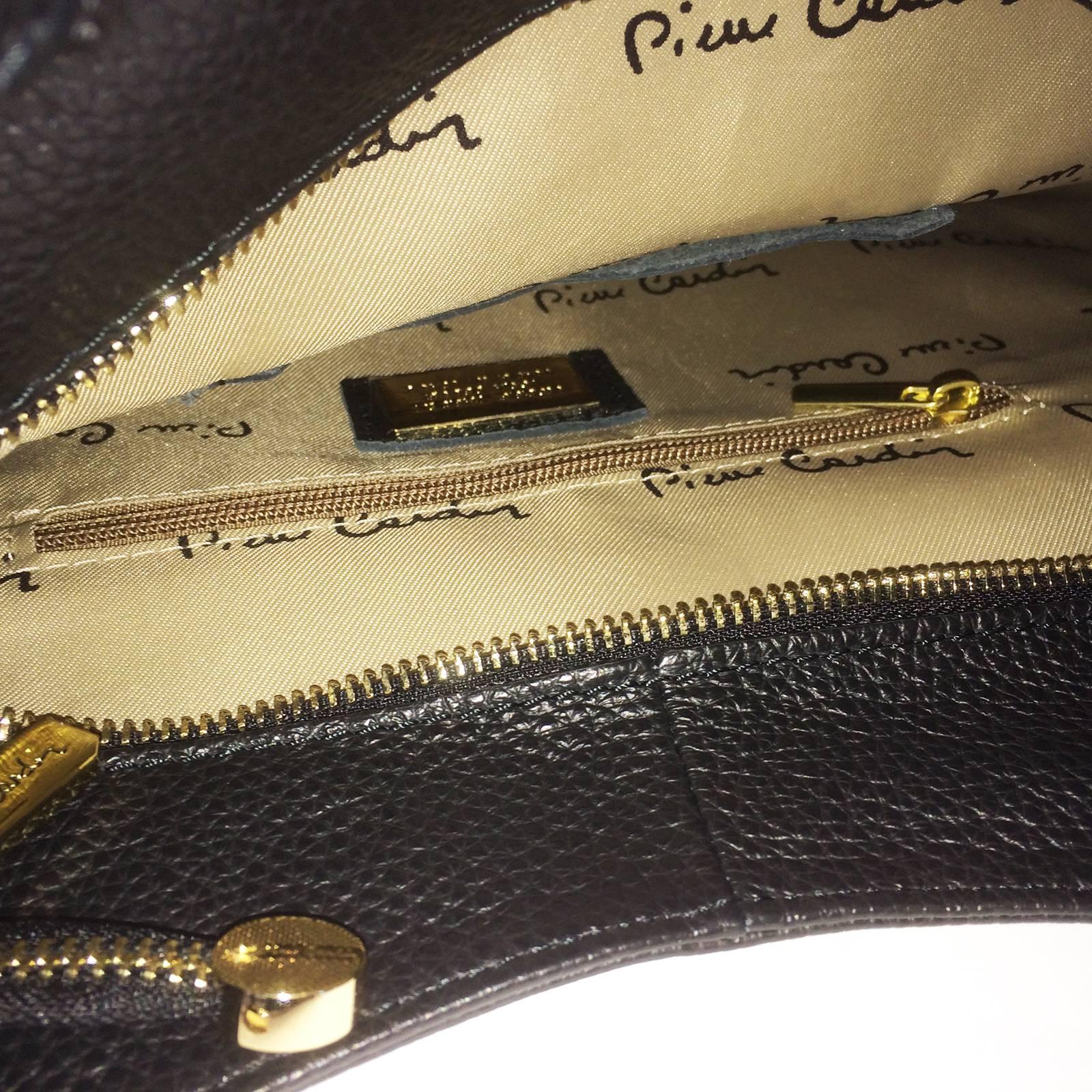 Women's Pierre Cardin New black leather hobo bag handbag