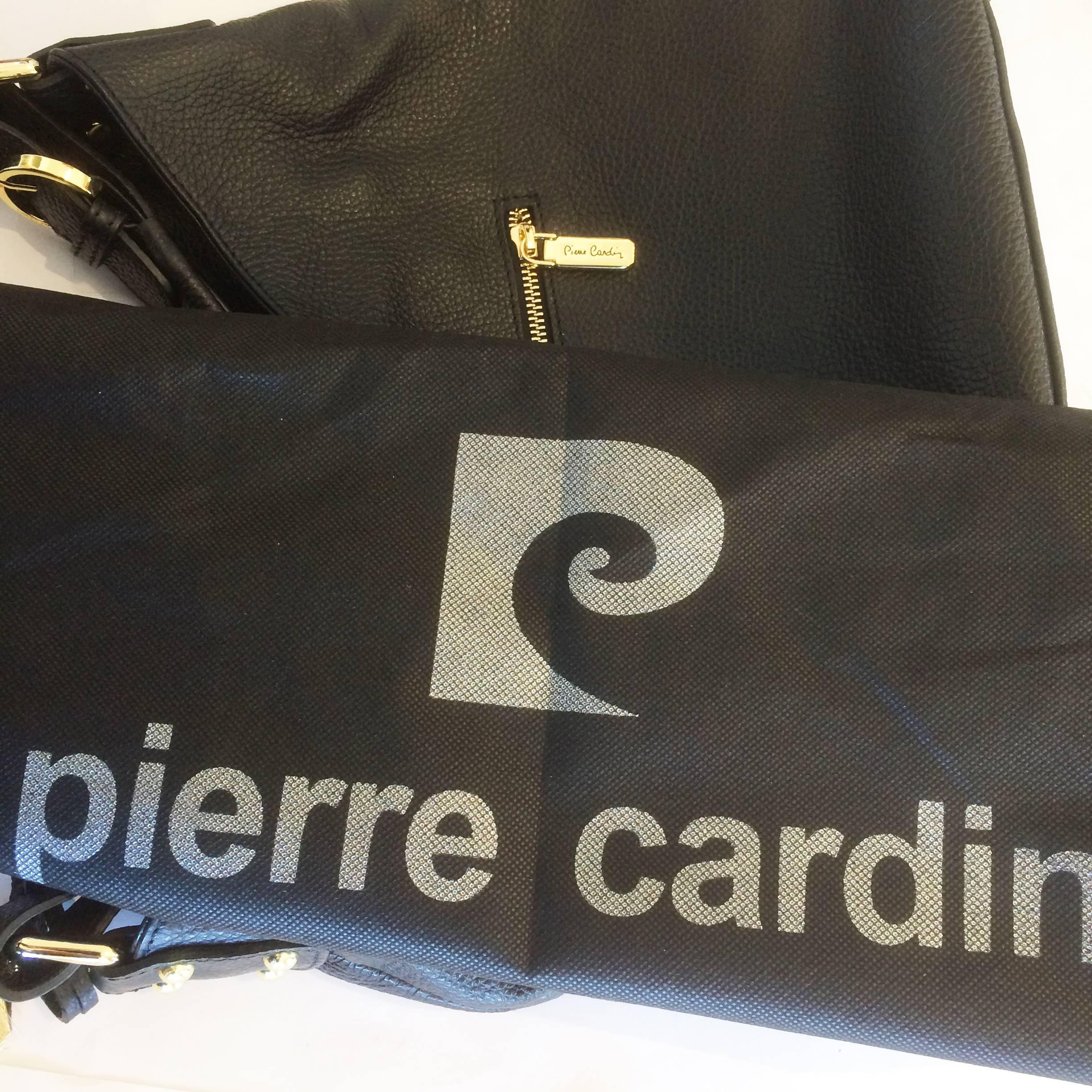 Pierre Cardin New black leather hobo bag handbag 2