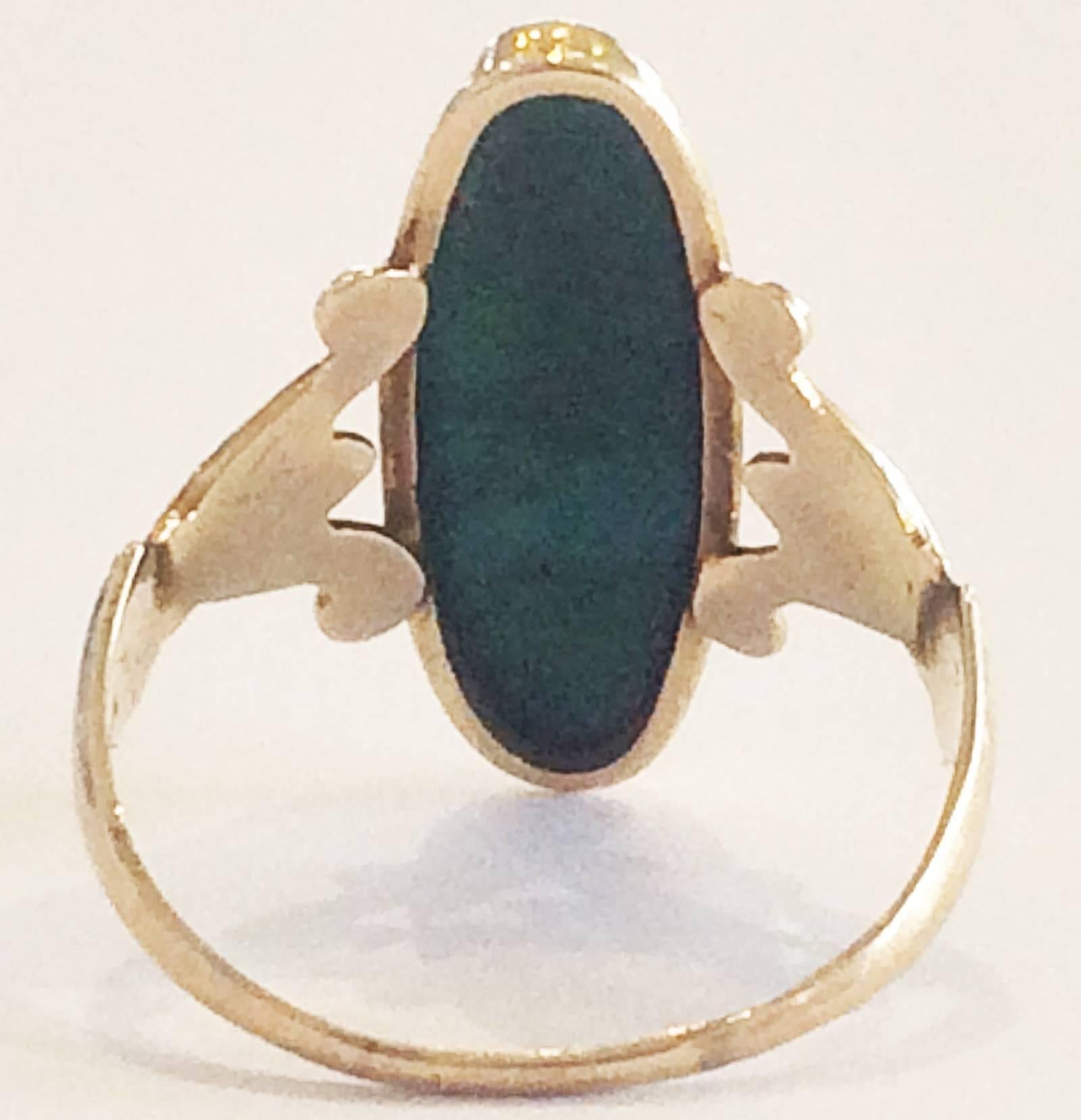 Art Deco Royston Turquoise and gold ring 1