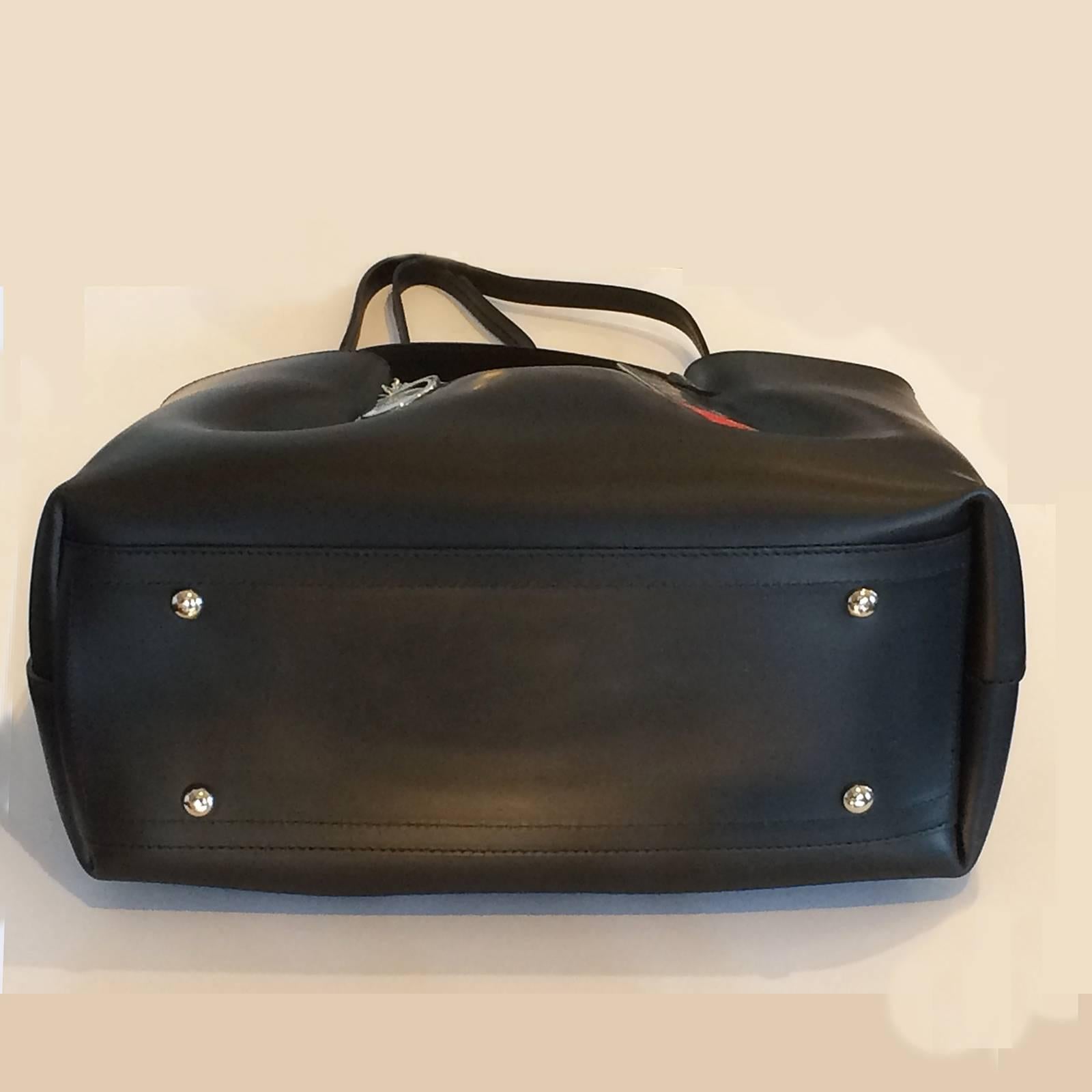 Women's Pierre Cardin New black leather handbag with internal removable envelope