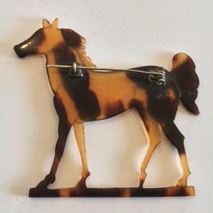 Art Deco Large fine Celluloid Horse Brooch