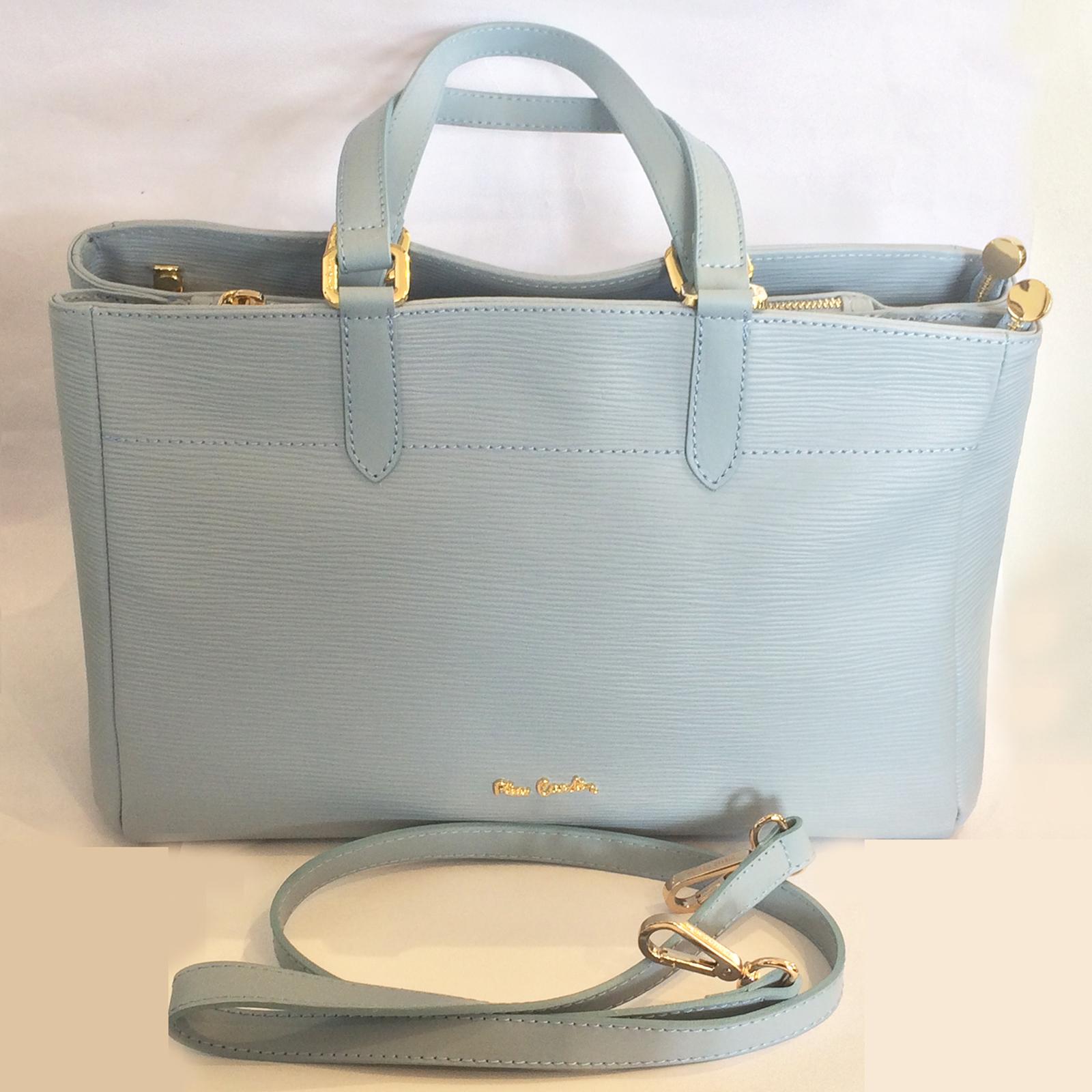 Pierre Cardin Pale Baby Blue Leather handbag bag  1