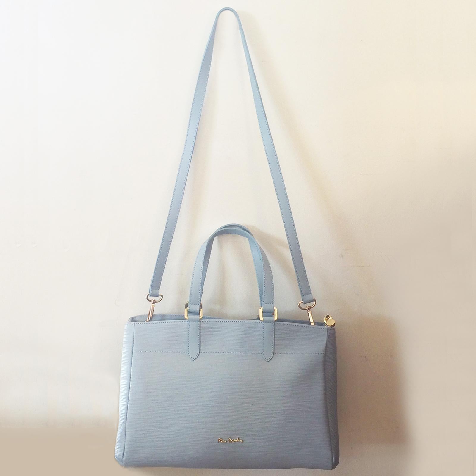 Pierre Cardin Pale Baby Blue Leather handbag bag  2