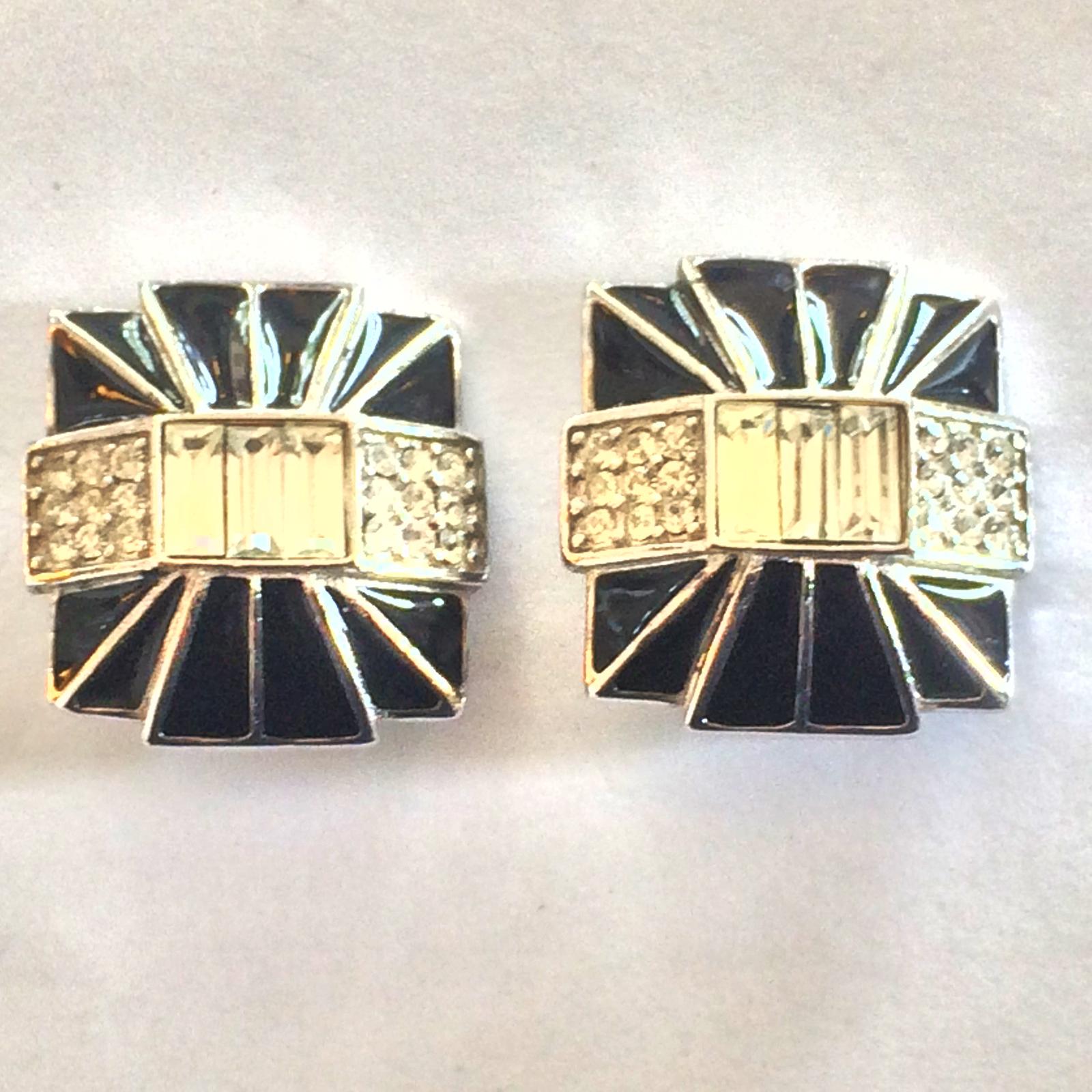 Modernist Art Deco Revival Clip earrings by Givenchy