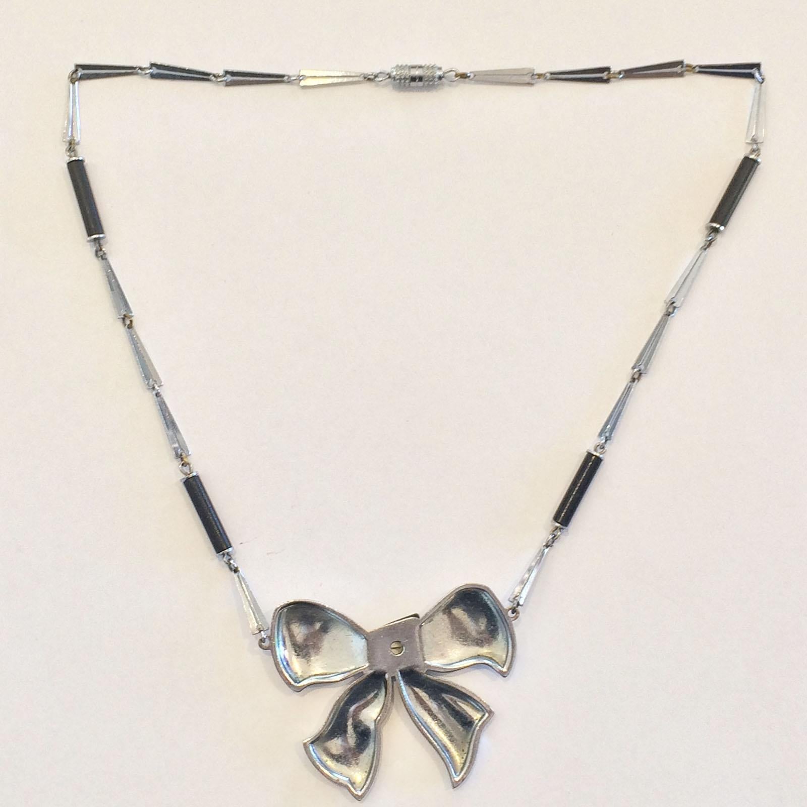 Art Deco Machine Age Black bakelite necklace by Jacob Bengel For Sale ...