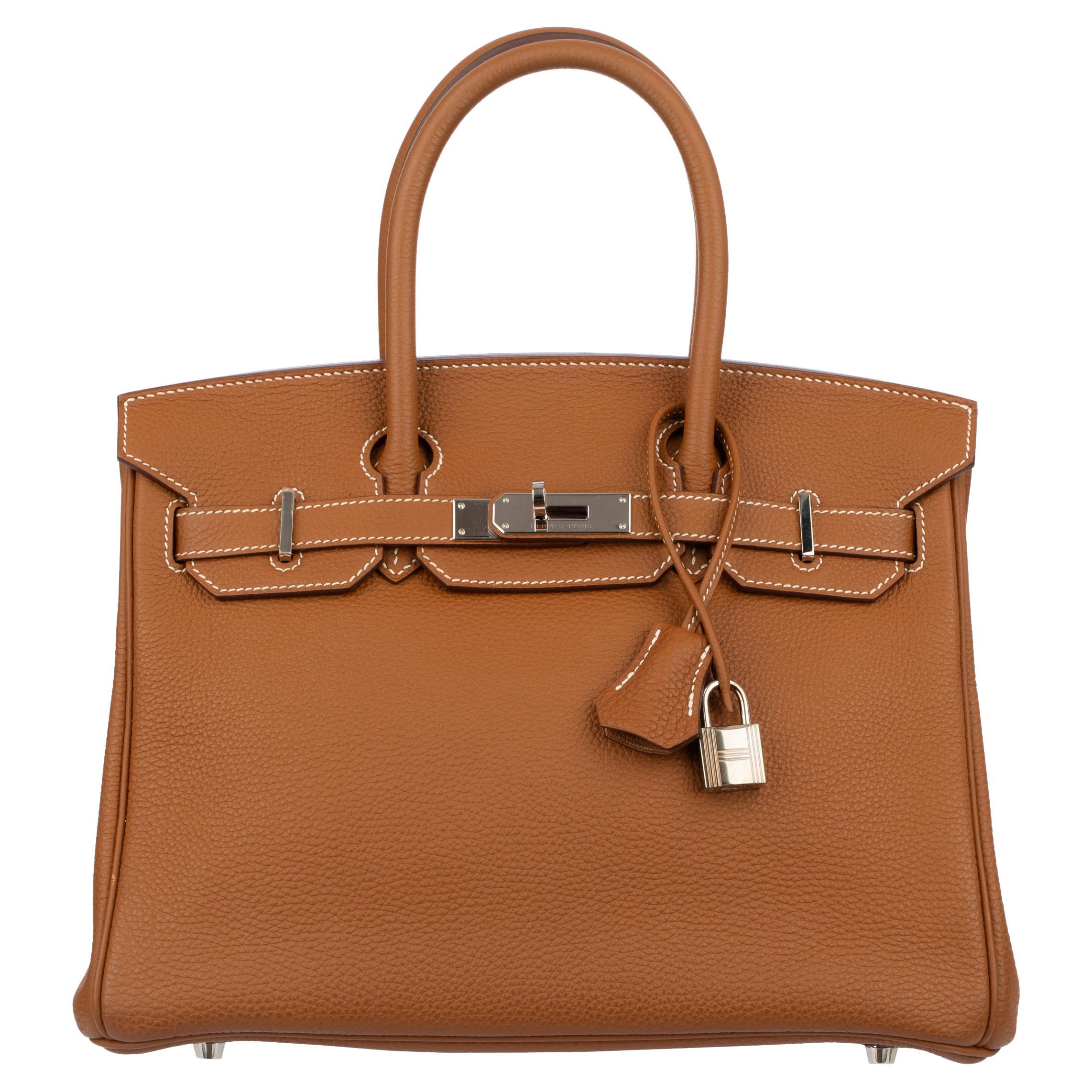 Hermes Birkin 30cm Gold Togo Leder Palladium Hardware im Angebot
