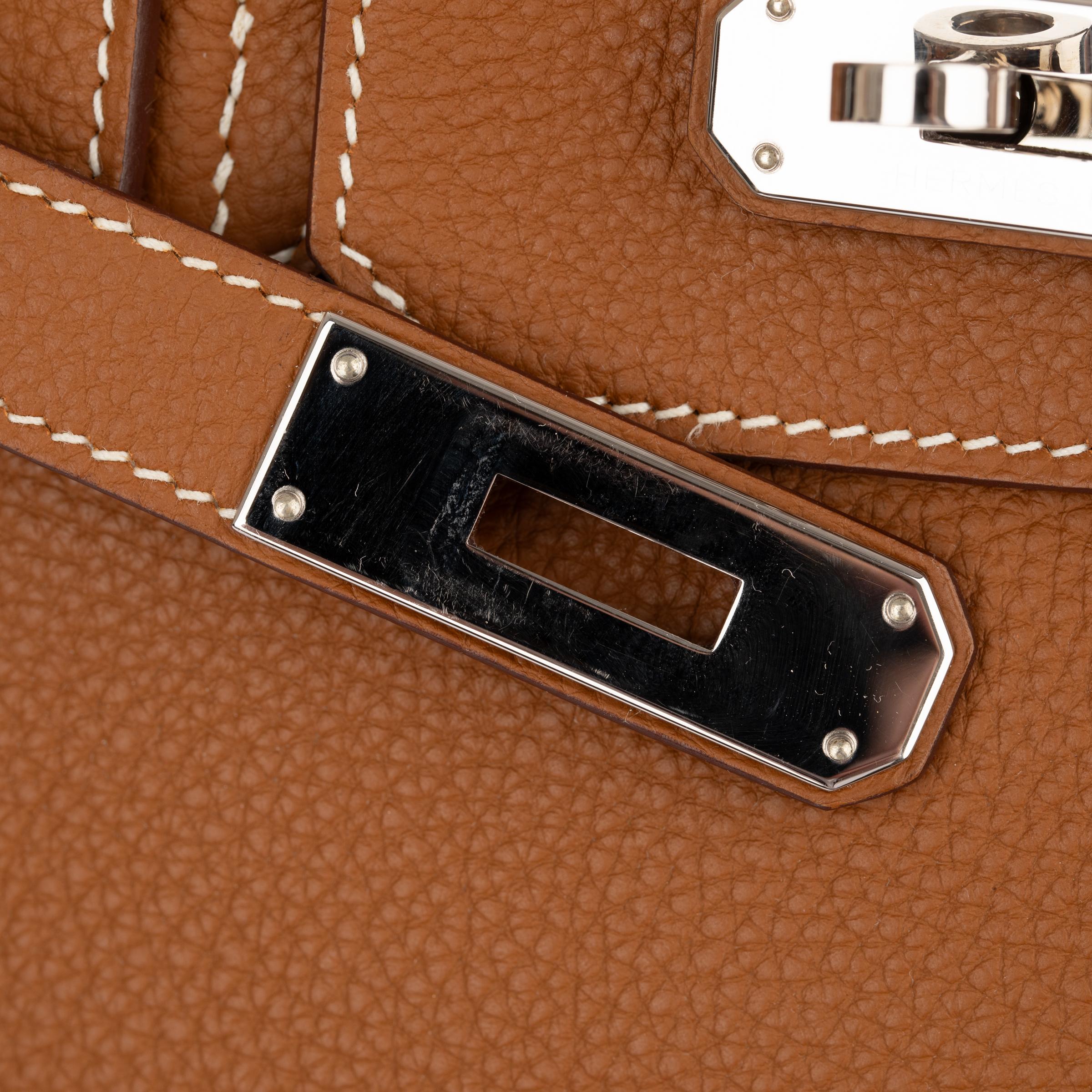 Hermes Birkin 30cm Gold Togo Leder Palladium Hardware im Angebot 4
