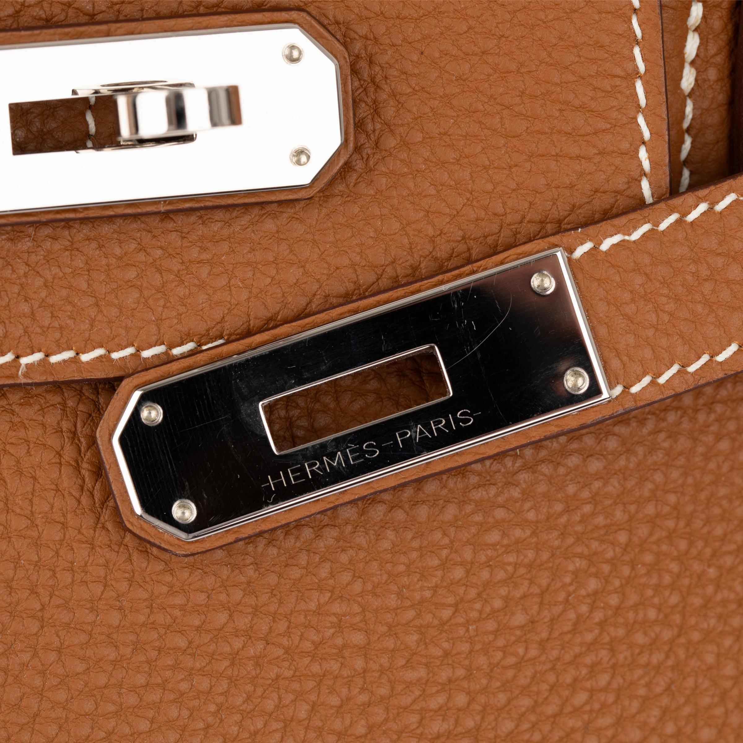 Hermes Birkin 30cm Gold Togo Leder Palladium Hardware im Angebot 5