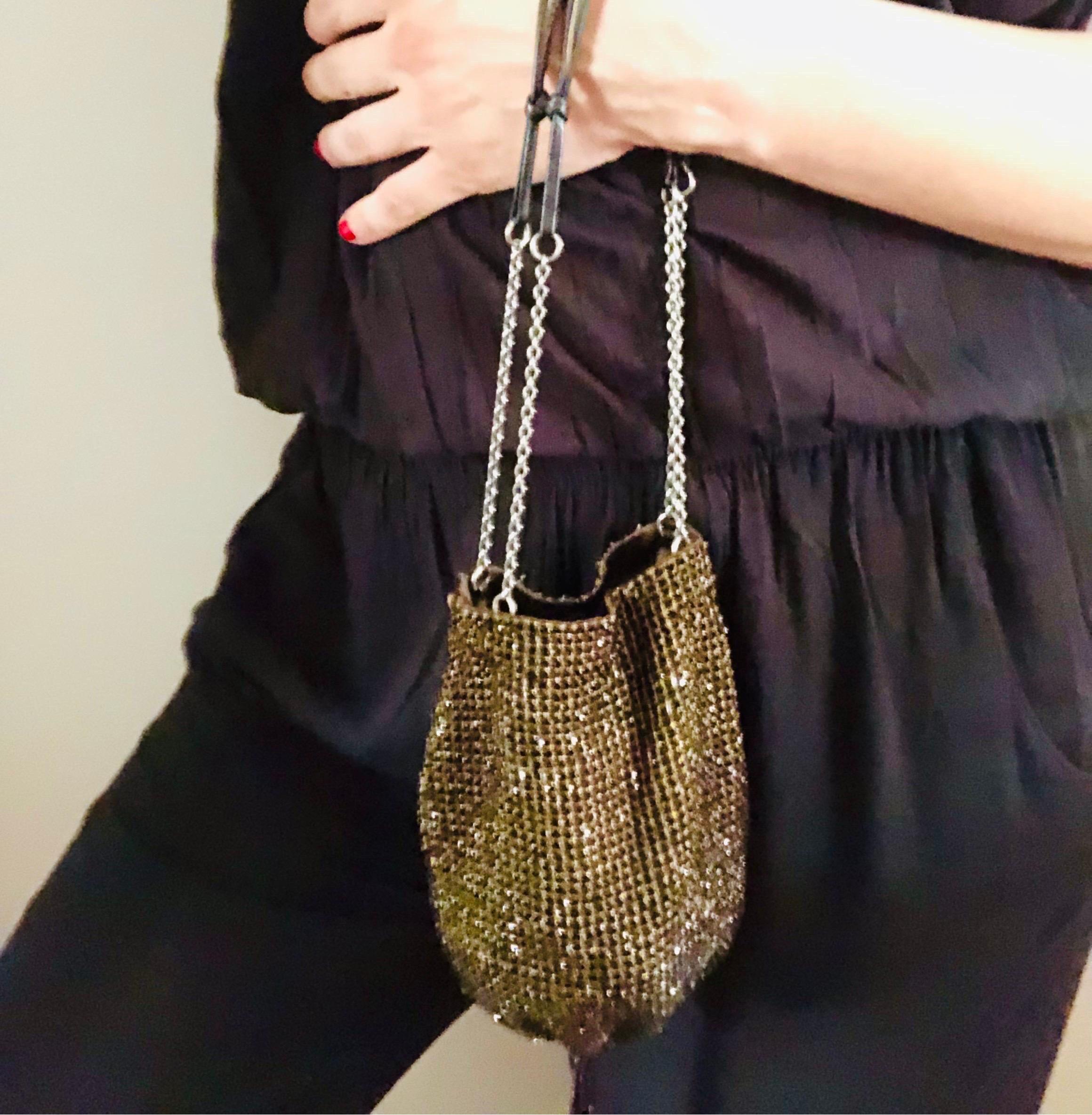 Women's 1990s PRADA GOLD CRYSTAL MINI BAG
