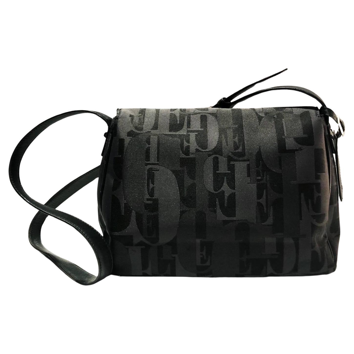 1990s Gianfranco Ferre Logo Print Shoulder Bag