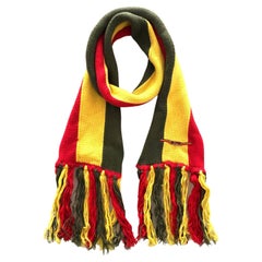 2000s Christian Dior Rasta collection Merinos Wool Logo Fringe Scarf