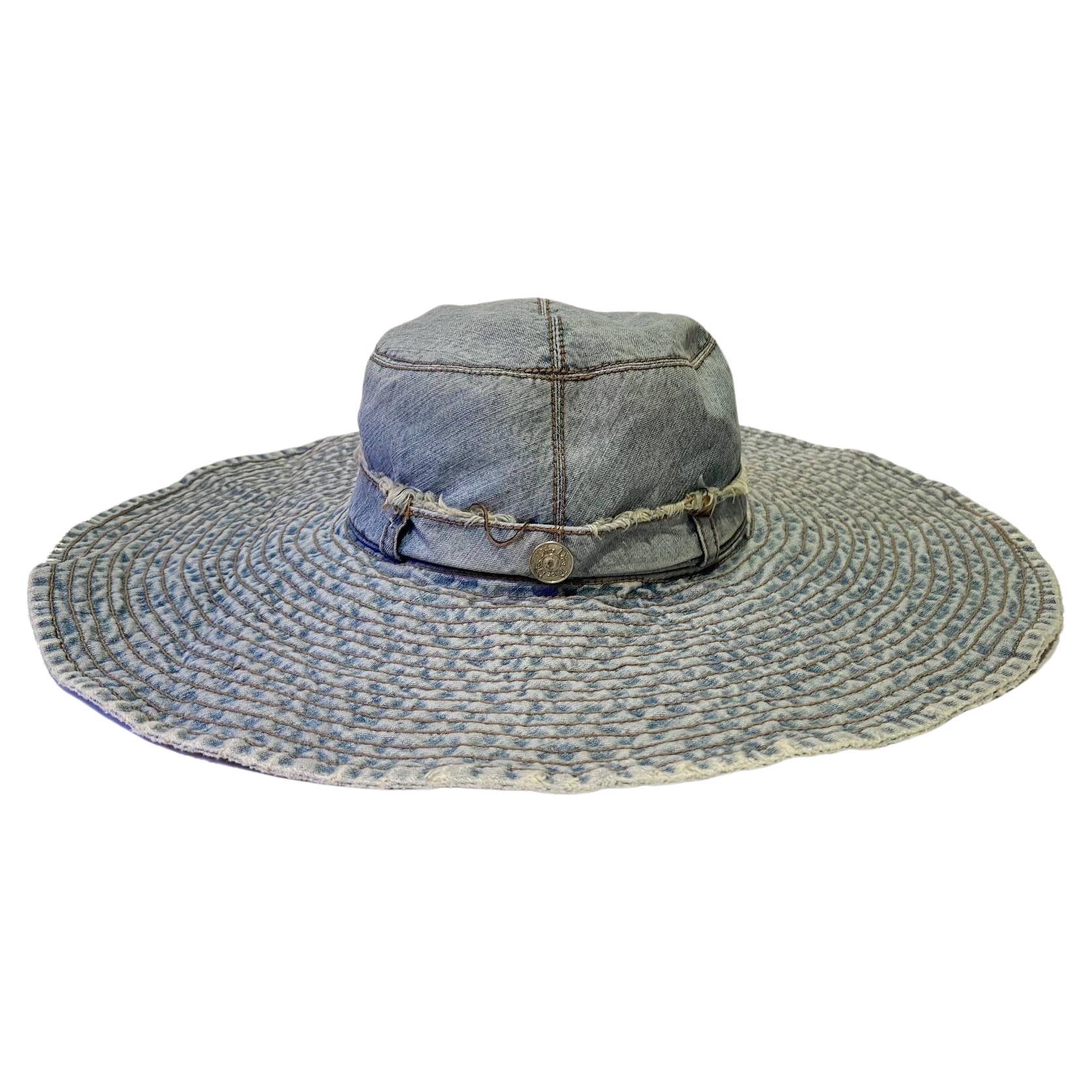 2000s Christian Dior Denim Jeans Sun Hat