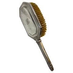 Vintage Tiffany & Co. 1920s Silver Hair Brush with Horse Hair Bristles