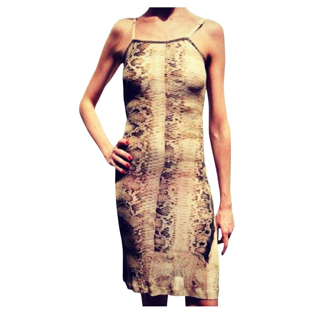 2000s Just Cavalli Snake Print Dress