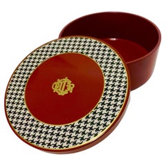 1990s Christian Dior Houndstooth Lacquer Box - Yamanaka Shikki, Japan