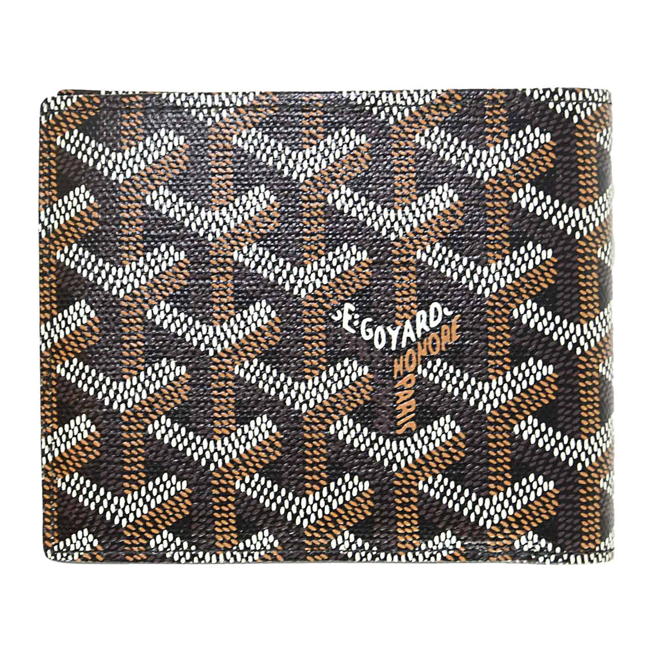 GOYARD Black Coated Canvas Chevron Print Bifold Wallet at 1stDibs