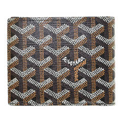 Vintage GOYARD Black Coated Canvas Chevron Print Bifold Wallet