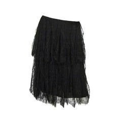 CHANEL Tiered Black Lace Skirt Sz. 40 c. 2001