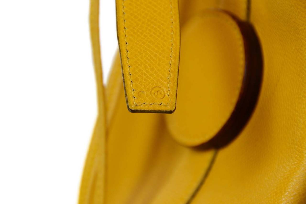 Hermes Vintage Yellow Epsom Leather Sling Bag Yellow Epsom Leather Sling Bag 2