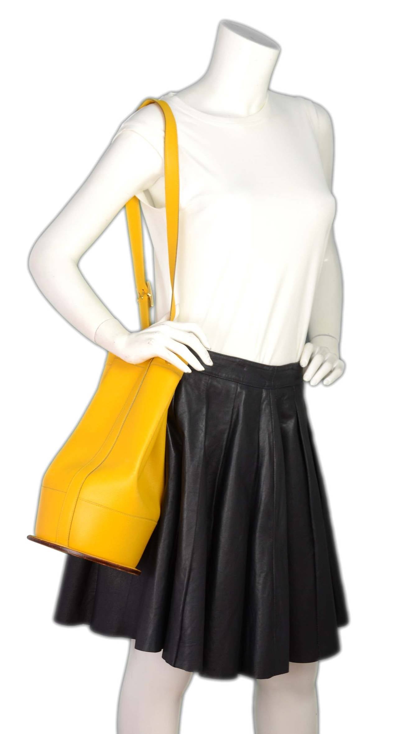 Hermes Vintage Yellow Epsom Leather Sling Bag Yellow Epsom Leather Sling Bag 4
