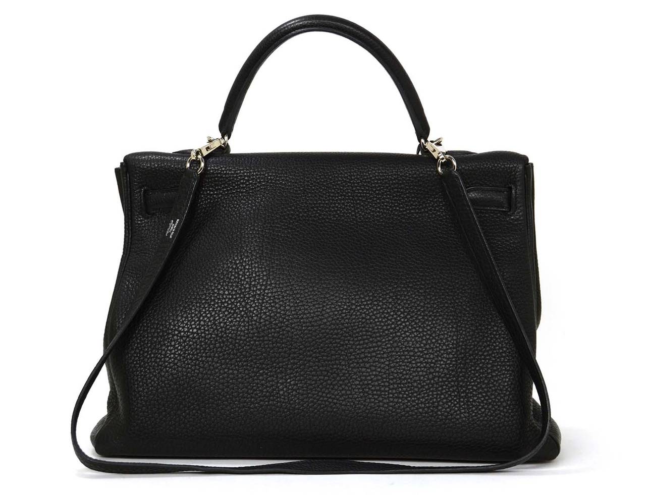 HERMES 2009 Black Togo Leather 35cm Kelly Bag PHW In Excellent Condition In New York, NY