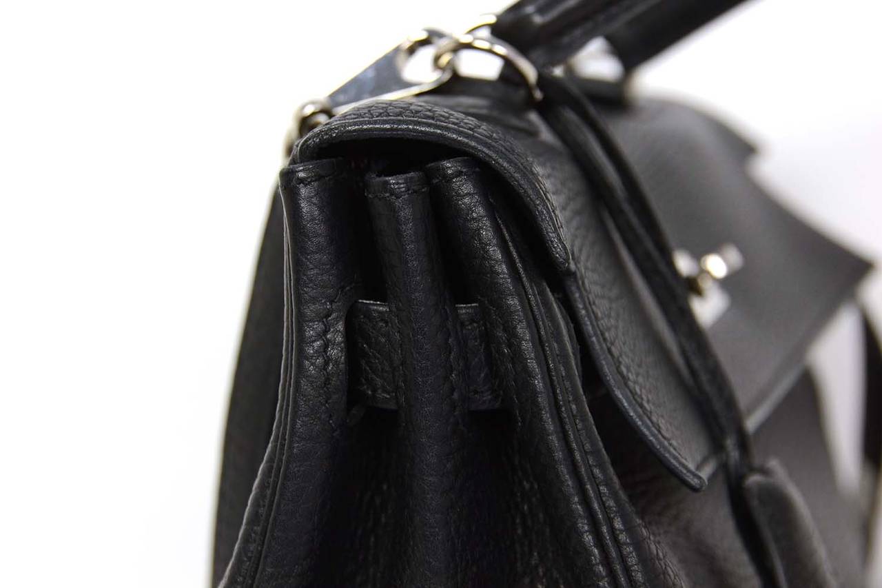 HERMES 2009 Black Togo Leather 35cm Kelly Bag PHW 3