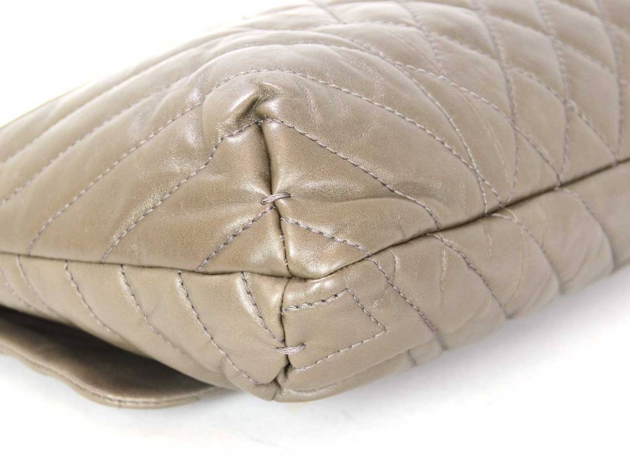 Women's or Men's LANVIN Taupe Chevron Quilted Happy Bag RT $2, 450