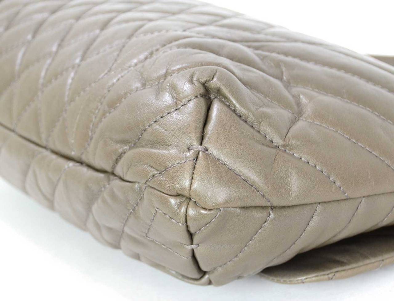 LANVIN Taupe Chevron Quilted Happy Bag RT $2, 450 1