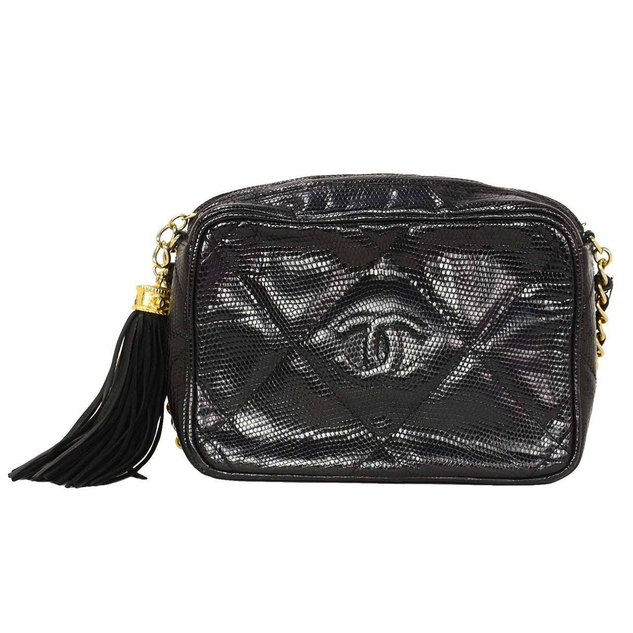 Timeless Chanel Camera bag from the years 70-80 Black Leather ref