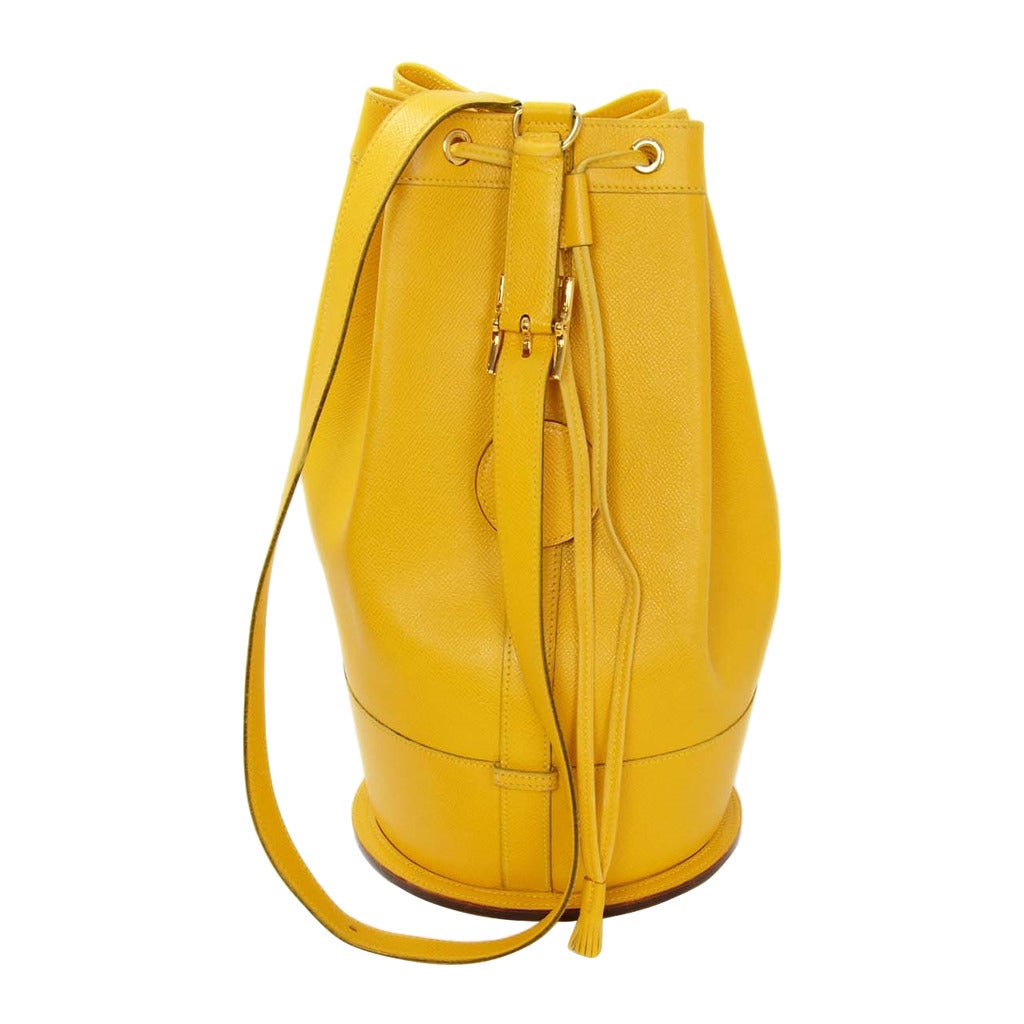 Hermes Vintage Yellow Epsom Leather Sling Bag Yellow Epsom Leather Sling Bag