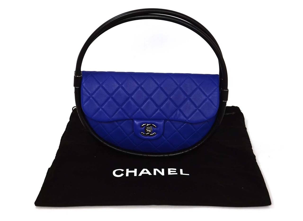 CHANEL Cobalt Blue Quilted Leather Ltd Edt Small Hula Hoop Bag rt. $2, 700 4