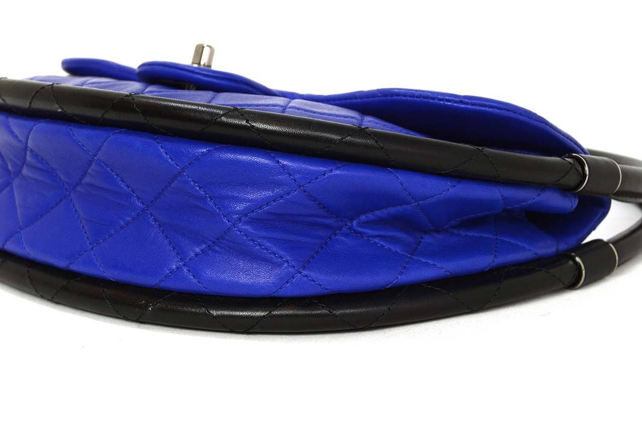Women's CHANEL Cobalt Blue Quilted Leather Ltd Edt Small Hula Hoop Bag rt. $2, 700
