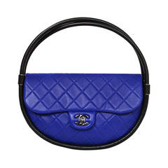 CHANEL Cobalt Blue Quilted Leather Ltd Edt Small Hula Hoop Bag rt. $2,700