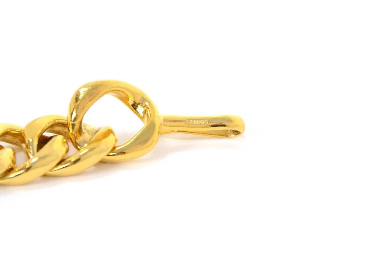 Women's or Men's Chanel Goldtone Chain Link Belt w. CC Medallion