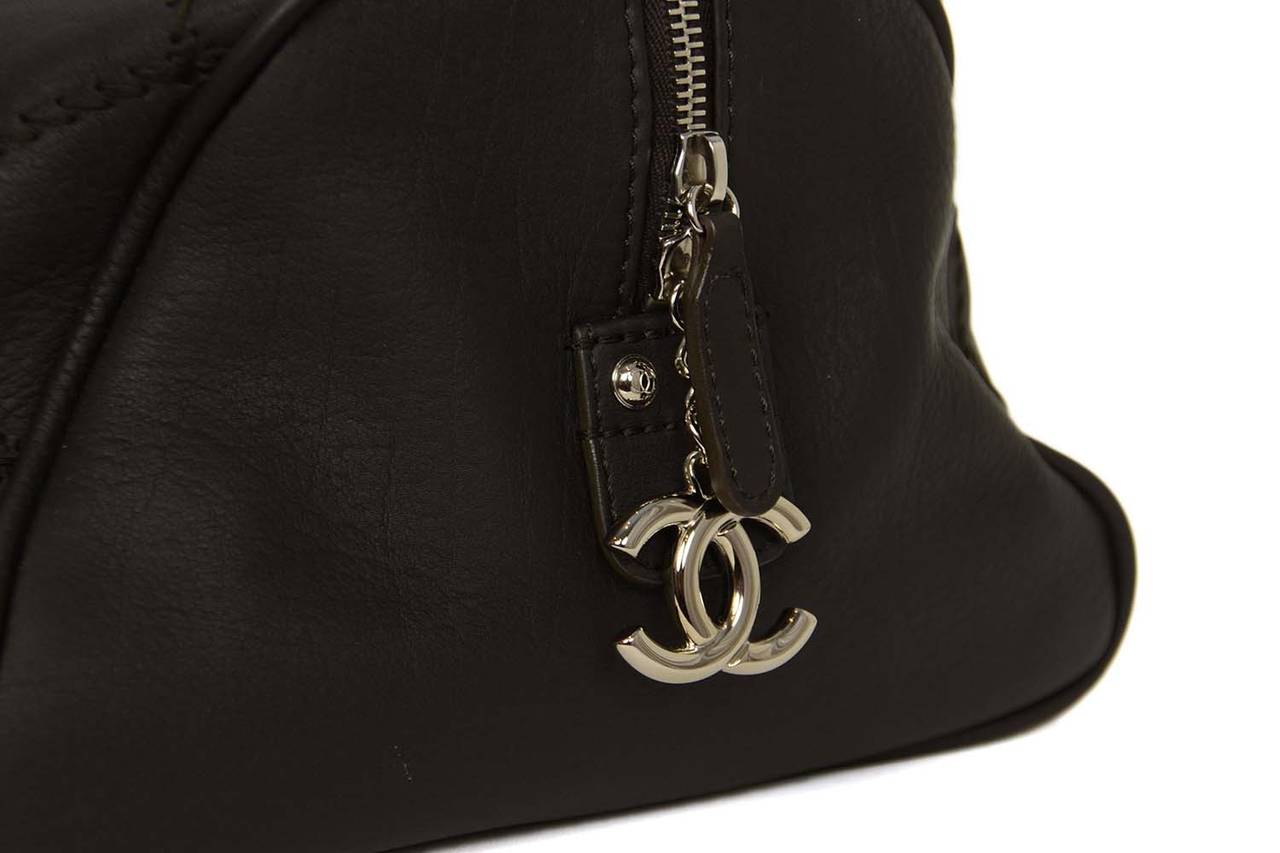 Chanel 2012 Dark Brown Quilted Leather Bowler Bag SHW rt. $5, 100 1