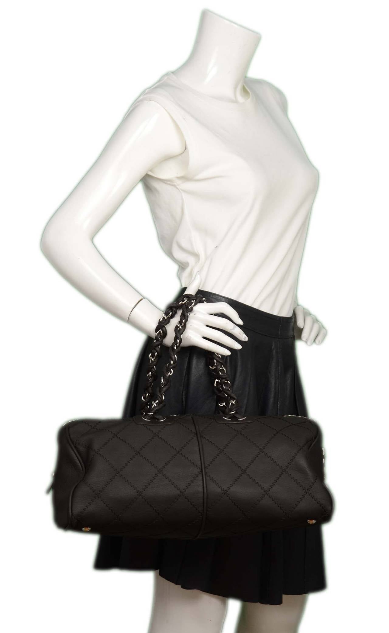 Chanel 2012 Dark Brown Quilted Leather Bowler Bag SHW rt. $5, 100 5