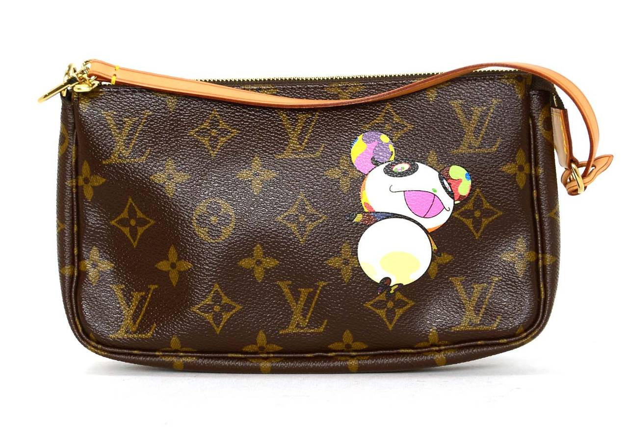 LOUIS VUITTON Monogram Limited Edition Murikami Panda Pochette In Excellent Condition In New York, NY
