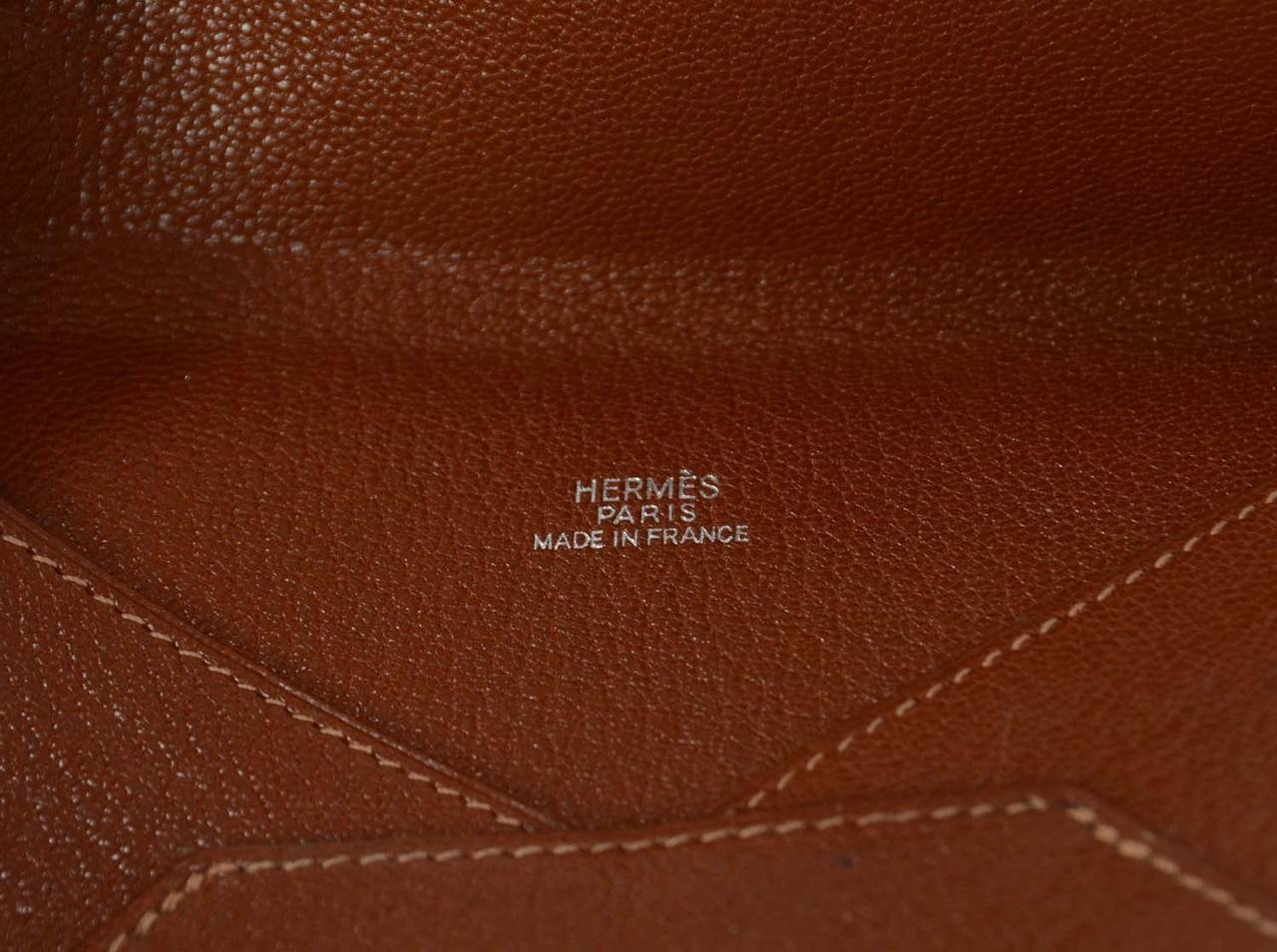 HERMES 2000 Tan Chevre Leather Envelope Pouch/Passpoprt Holder In Good Condition In New York, NY