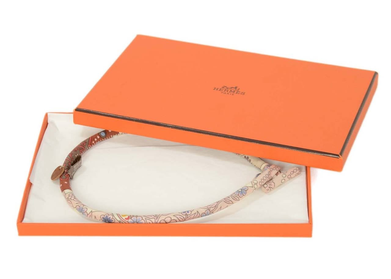 HERMES Petit H Silk Print Choker/Wrap Bracelet 4