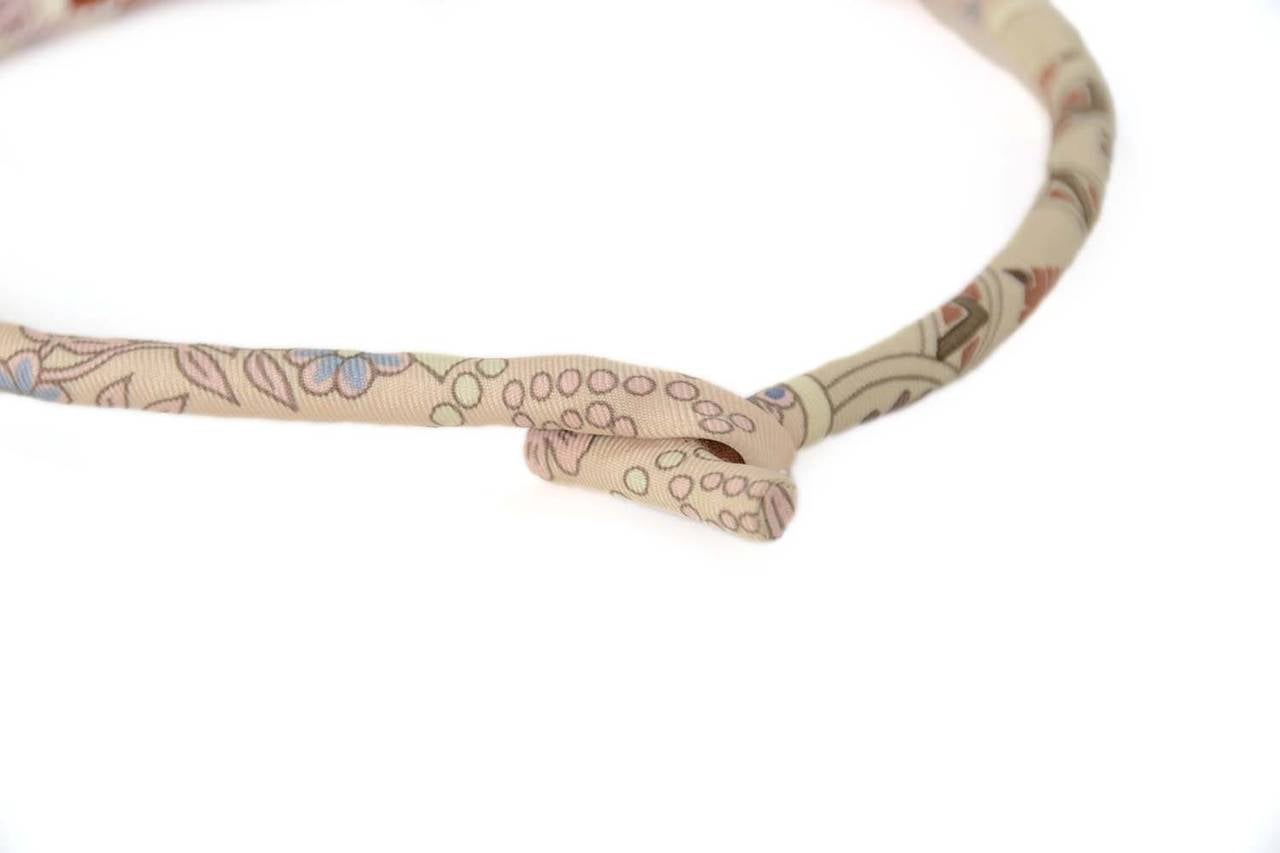 Women's or Men's HERMES Petit H Silk Print Choker/Wrap Bracelet