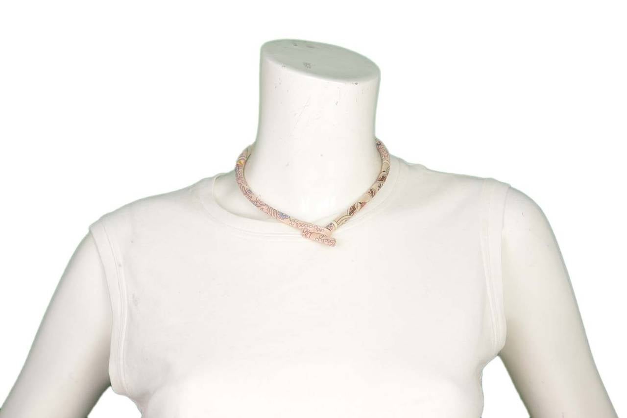 HERMES Petit H Silk Print Choker/Wrap Bracelet 3