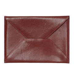 HERMES 2002 Rouge H Chevre Leather Envelope Passport Holder
