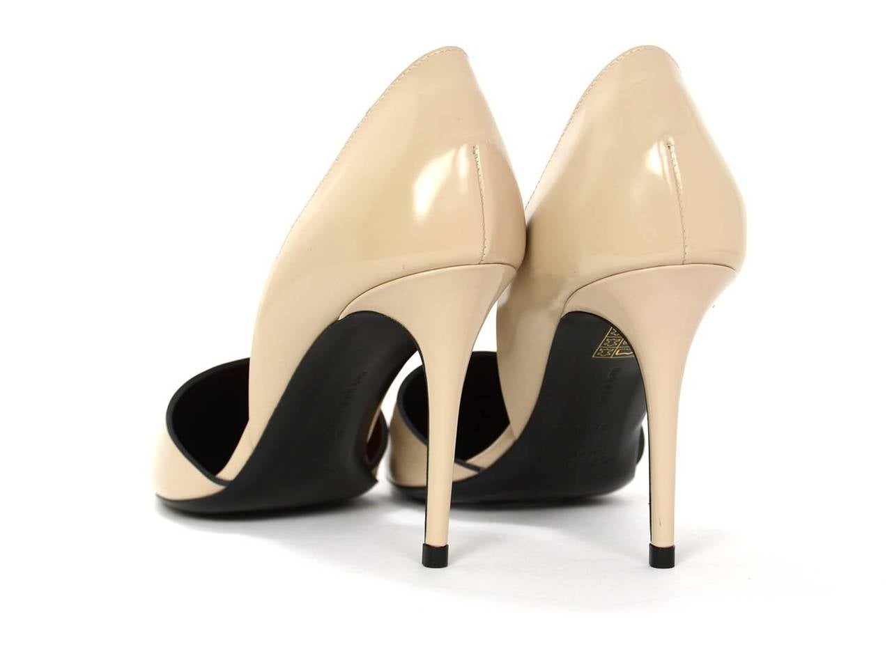 CELINE New Nude Glazed Leather Pointed Toe Pumps 1