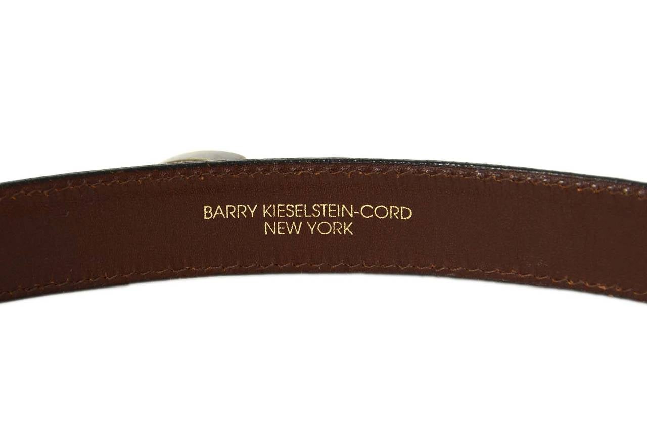 B. KIESELSTEIN CORD Sterling Silver Belt Buckle w. Black Croc Belt sz S In Good Condition In New York, NY