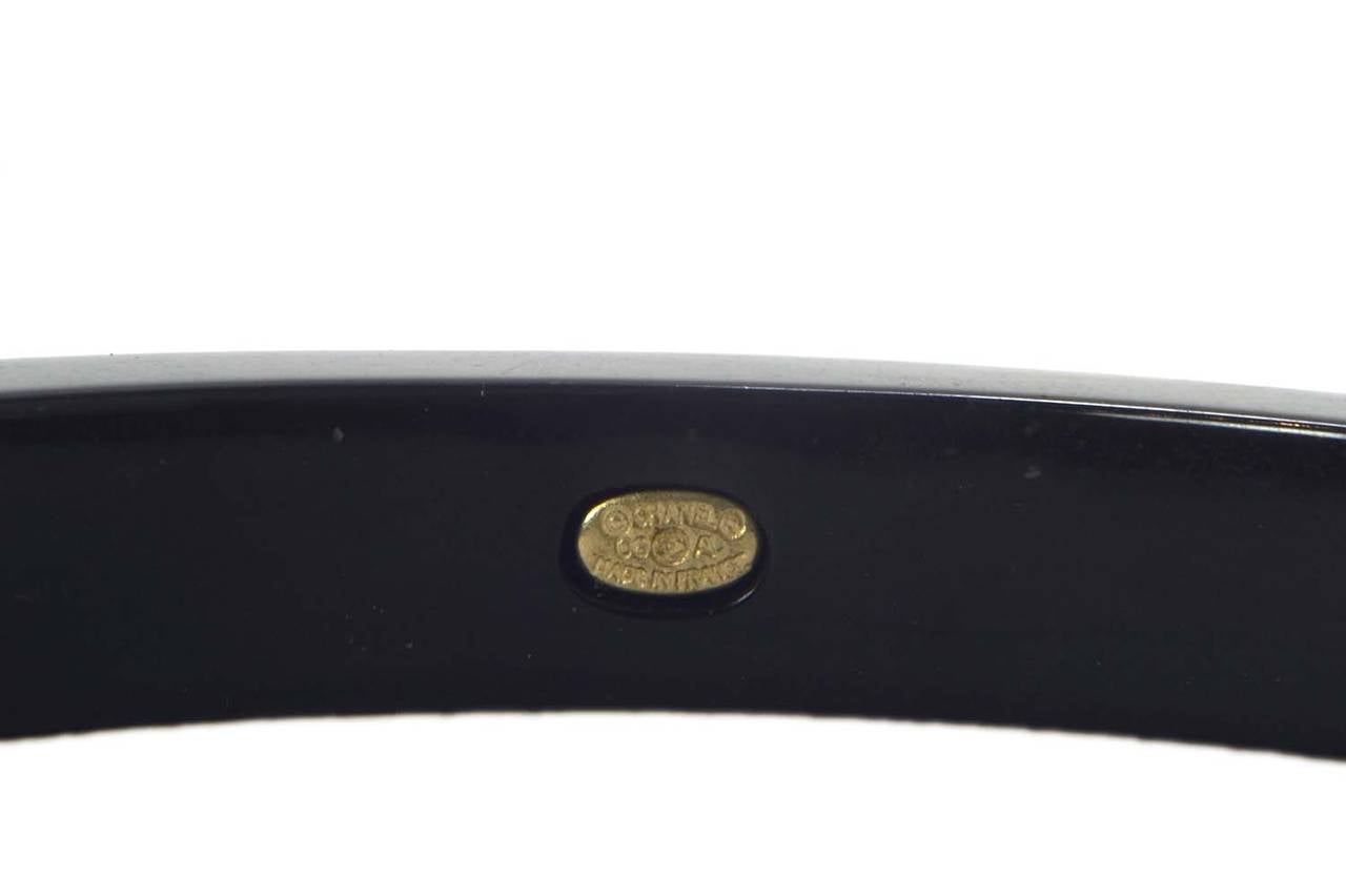 Chanel Black Resin Bangle W/ Metallic Inlay c.'06 In Excellent Condition In New York, NY