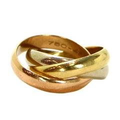 CARTIER Gold Tri-Color Trinity Pinky Ring sz 45