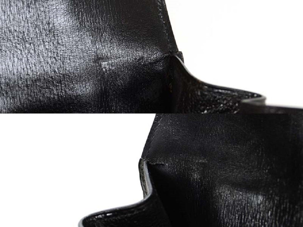 Hermes Vintage 1981 Black Box Leather 27cm Drag Bag 2