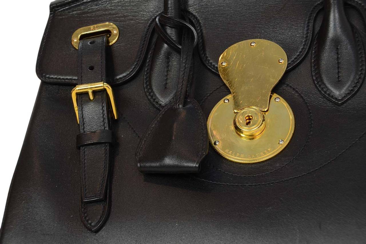 RALPH LAUREN Black Calfskin Original RICKY Handbag In Excellent Condition In New York, NY