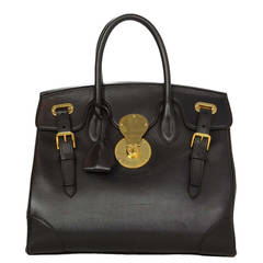 RALPH LAUREN Black Calfskin Original RICKY Handbag