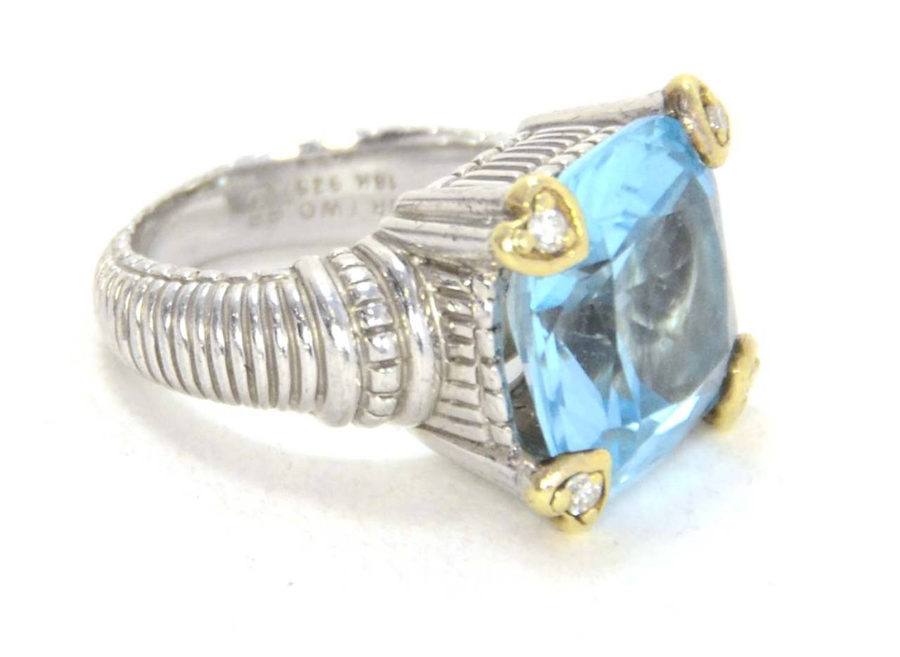 JUDITH RIPKA Tuquoise, Quartz, and Diamond Fountaine Ring

    Made in: Not bold
    Stamp: JR TWO 18K 925
    Color: Turquoise, silver, and gold
    Materials: Sterling silver, 18k Gold and quartz
    Overall Condition: Excellent pre-owned